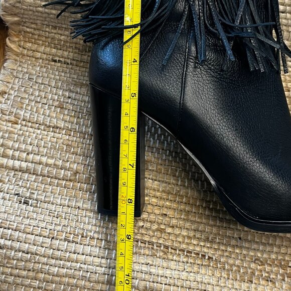 Ivanka Trump Black Fringe Ankle Boot Sz 10 - Picture 5 of 5